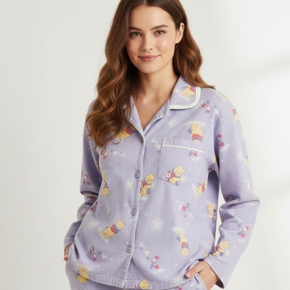 Disney Other - Disney Winnie Pooh Womens‎ Pajama Top M Sleepwear Ladies Pooh Bear Tee